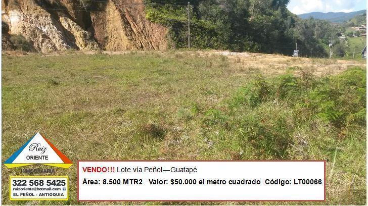 VENDO!!! LOTE VIA PEÑOLGUATAPÉ