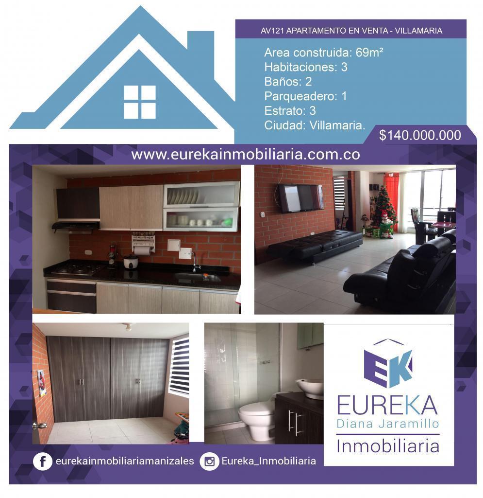 AV121 APARTAMENTO EN VENTA VILLAMARIA EUREKA INMOBILIARIA