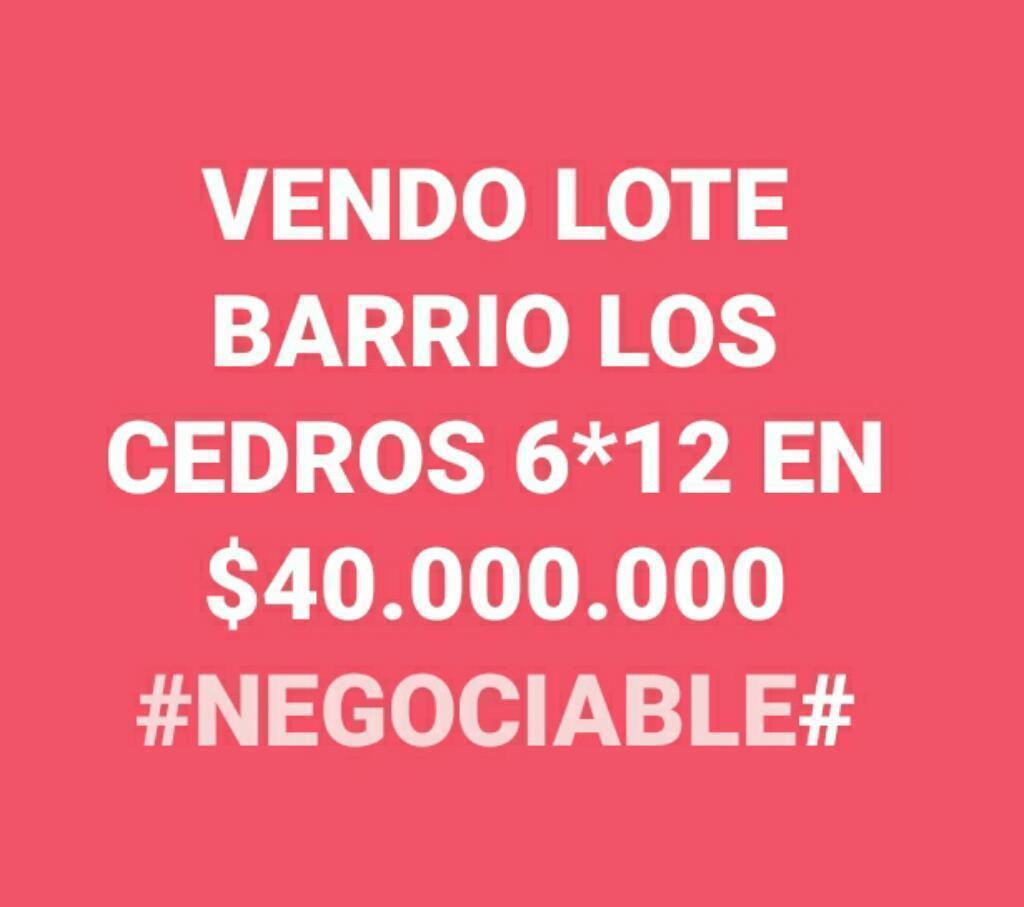 Vendo Lote de 6*12 Barrio Los Cedros