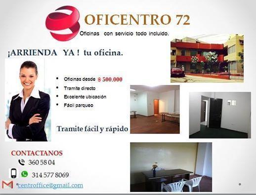 ARRIENDO OFICINA TODO INCLUIDO, SIN FIADORES